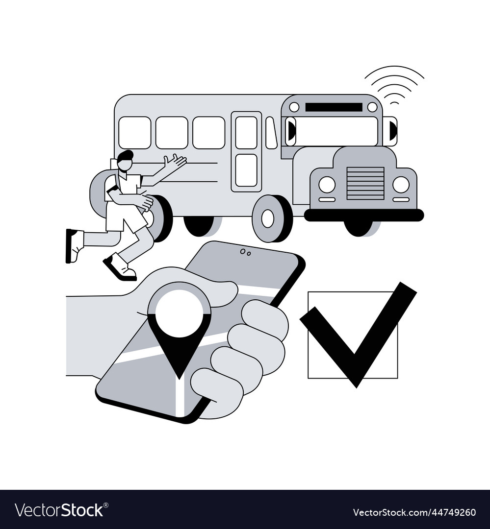 School bus tracking system abstract concept Vector Image