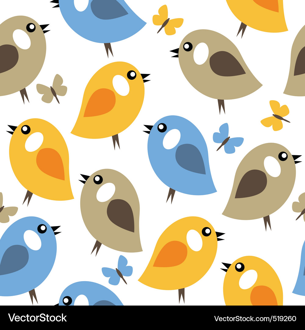 Seamless pattern with birds Royalty Free Vector Image