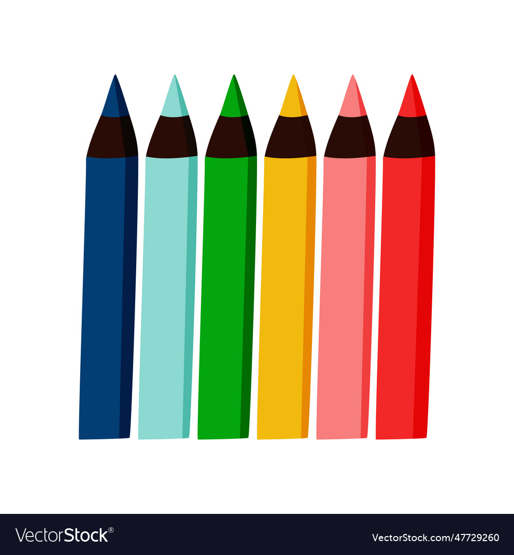 Set of colored pencils of crayons for art Vector Image