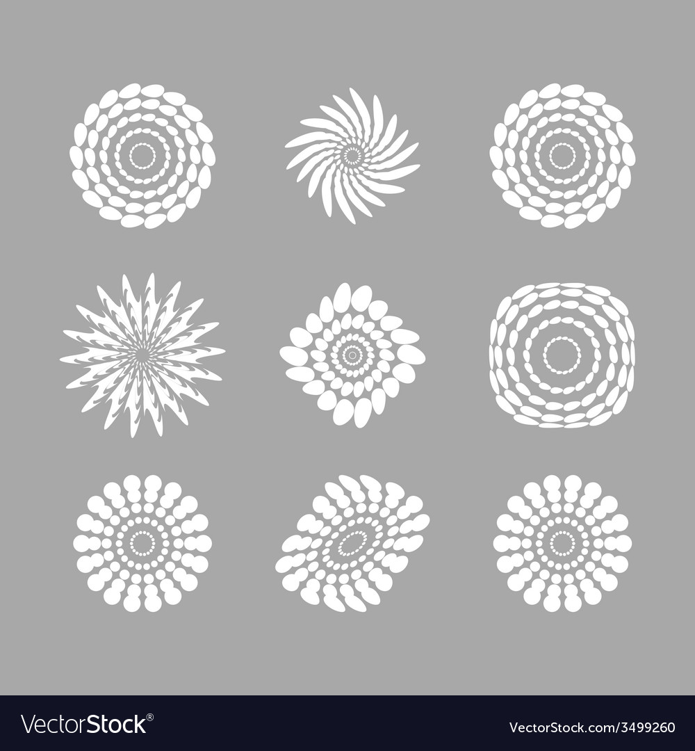 White abstract circles with drop shadow background