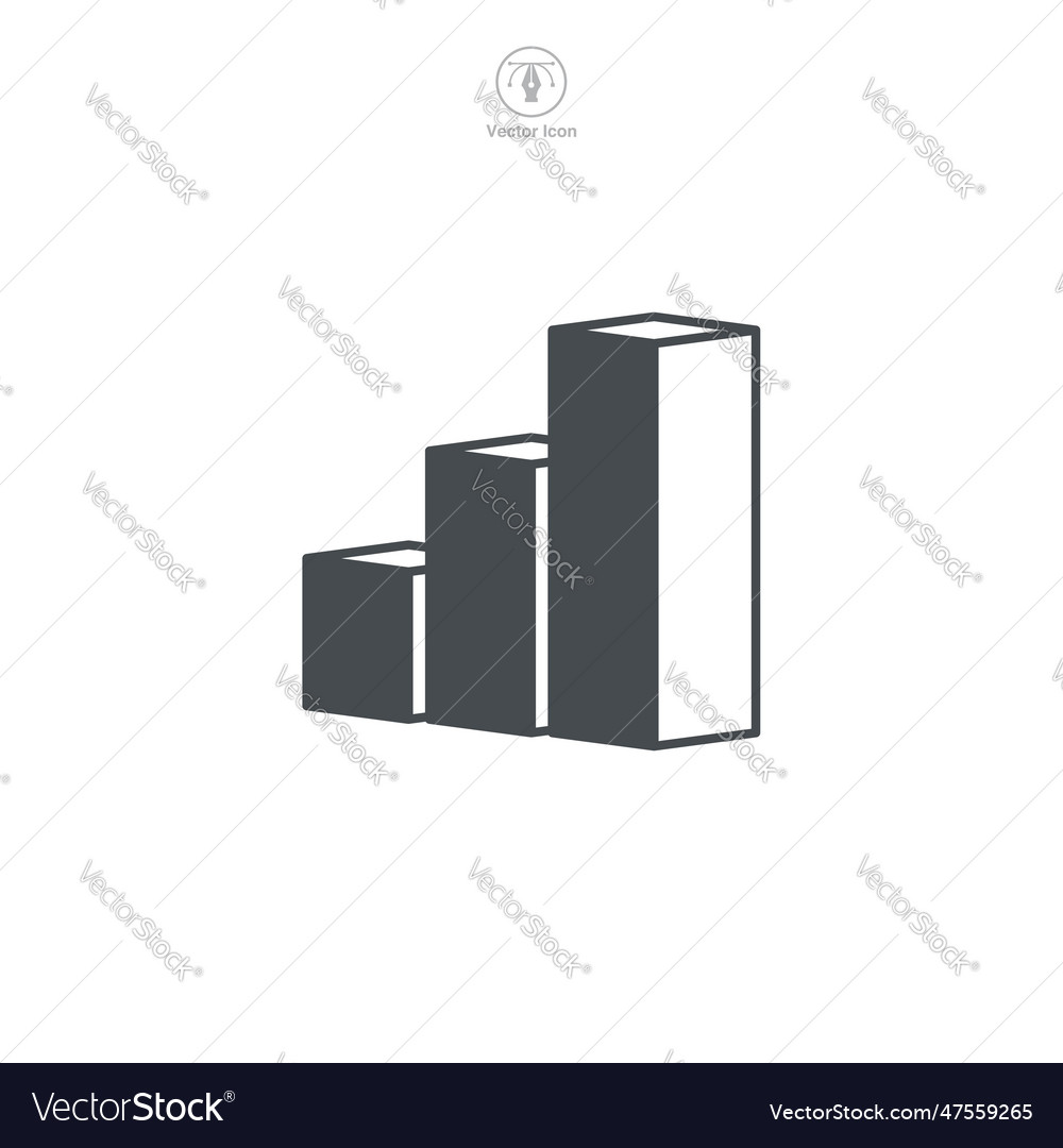 A bar graph icon encapsulating data visualization vector image A bar graph icon encapsulating data visualization