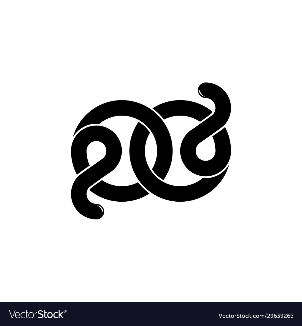 Abstract letter pd simple loop curves line logo Vector Image Abstract letter pd simple loop curves line logo