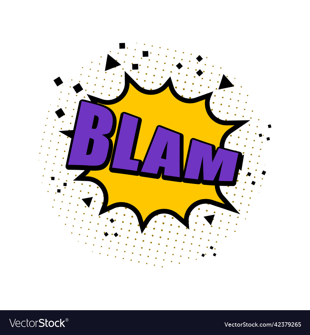 Blam expression sign at comic speech bubble icon