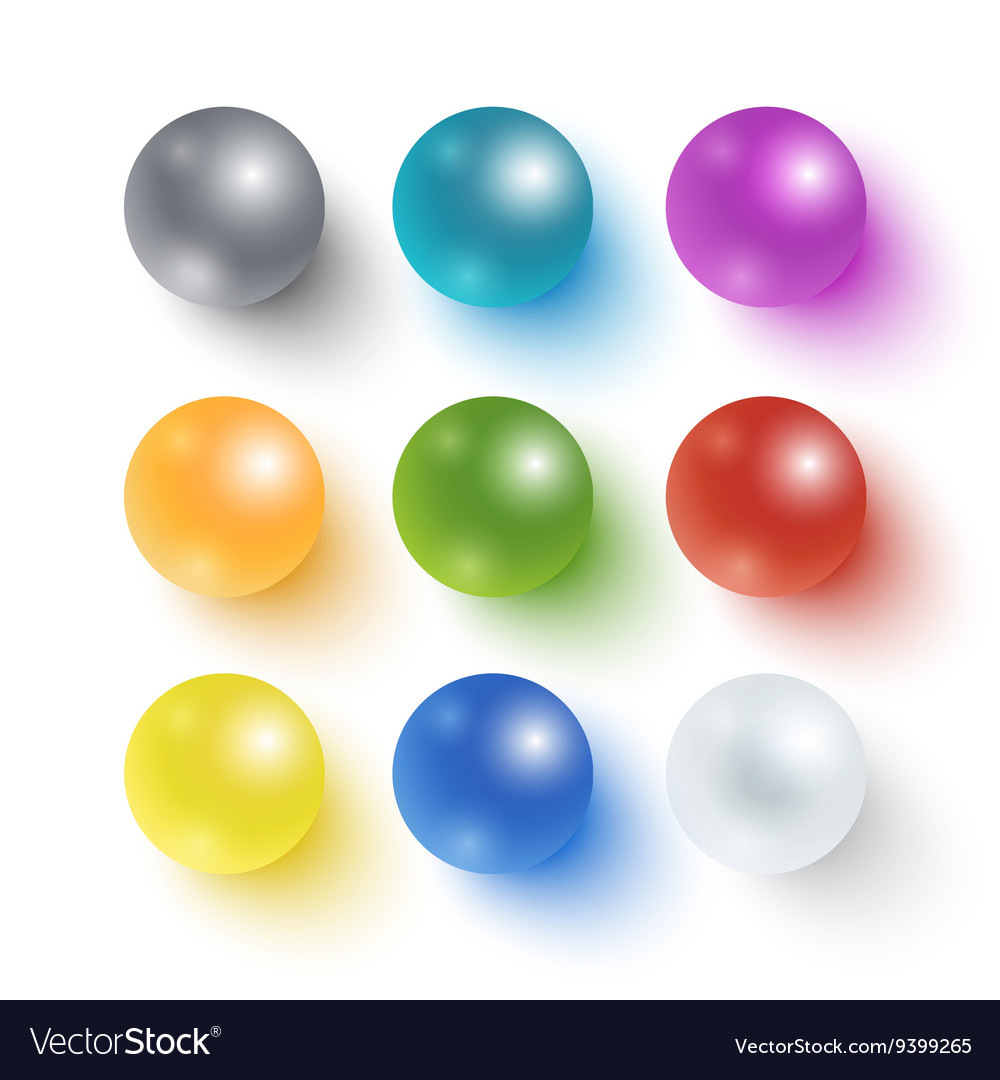 Collection of colorful glossy spheres Royalty Free Vector