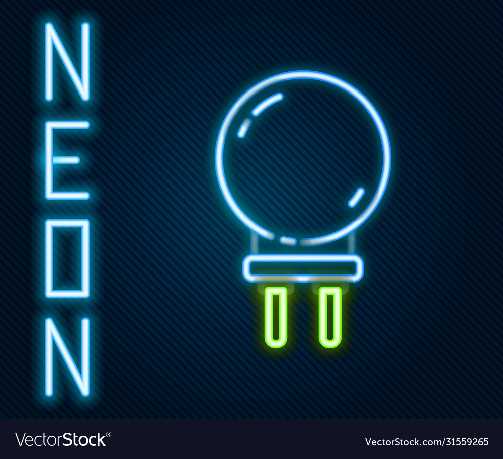 Glowing neon line light emitting diode icon