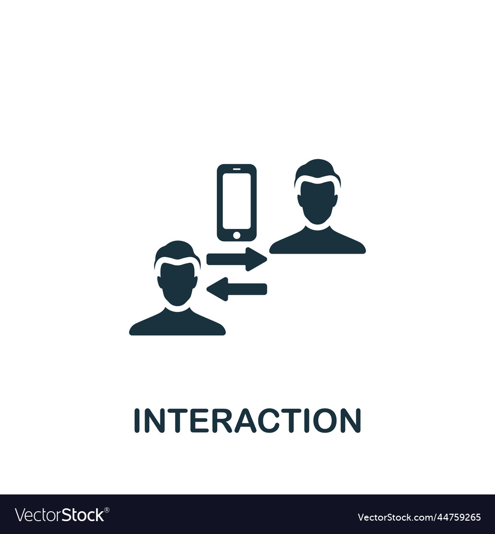 Interaction icon monochrome simple project Vector Image Interaction icon monochrome simple project