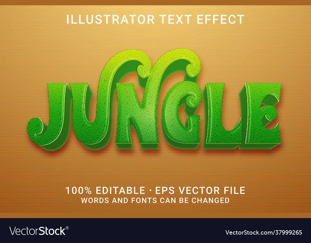 Jungle 3d -editable text effect