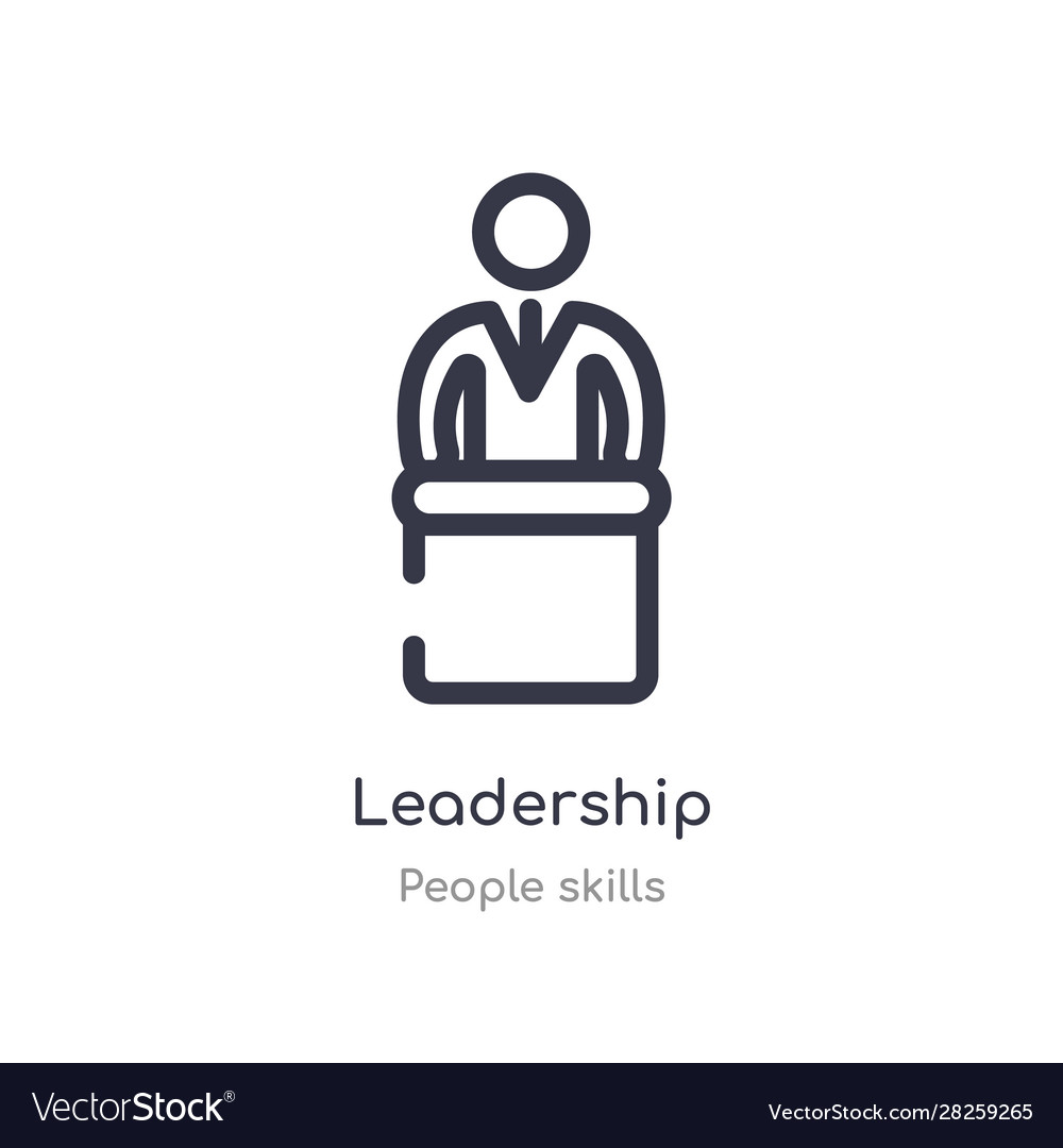 Leadership outline icon isolated line from people