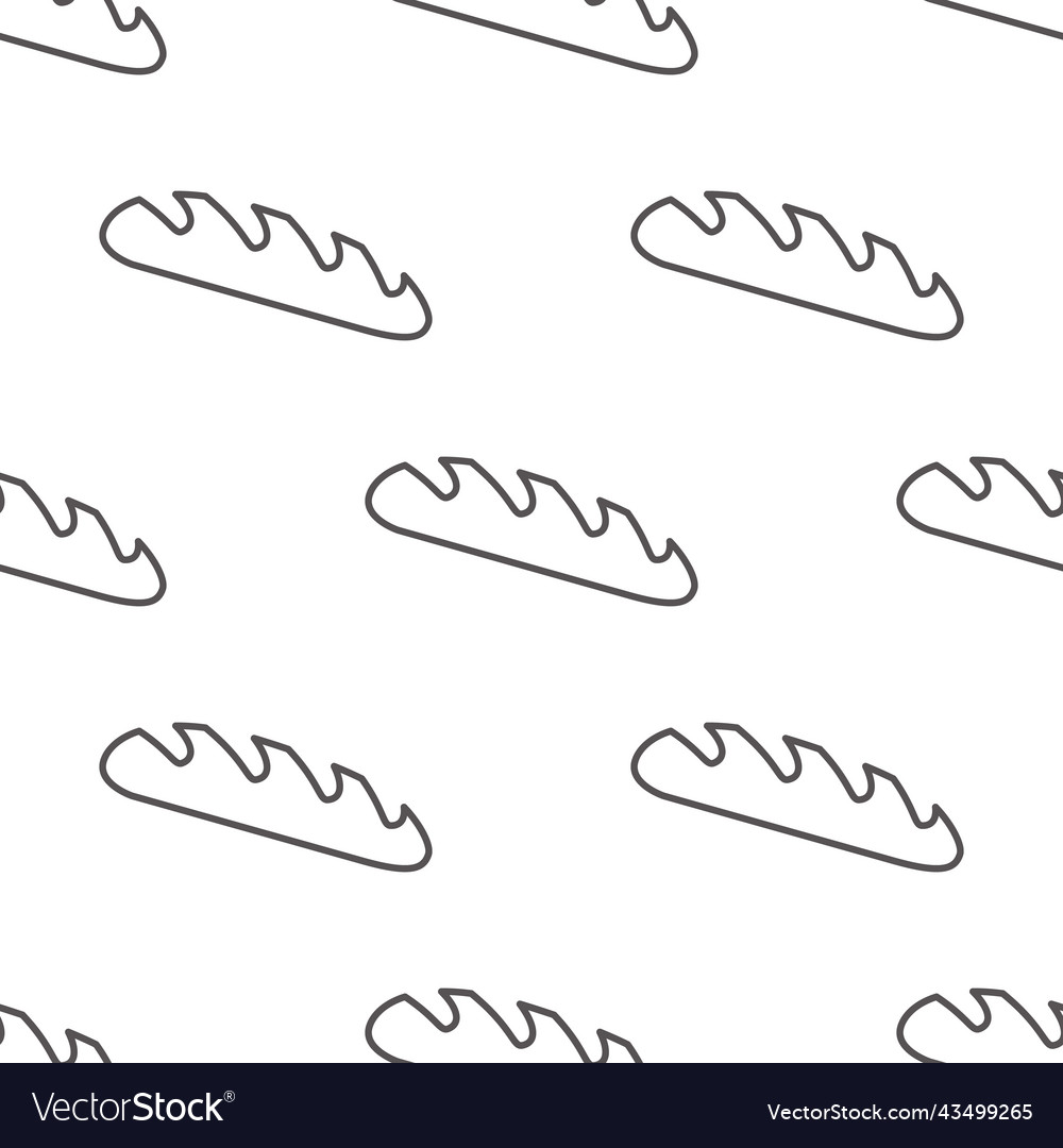 Line style bread symbol seamless pattern vector image Line style bread symbol seamless pattern