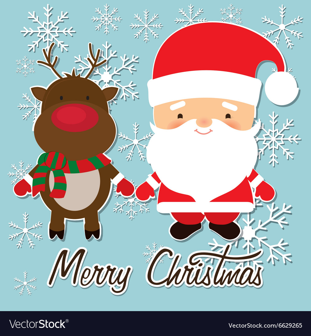 Merry christmas colorful card Royalty Free Vector Image