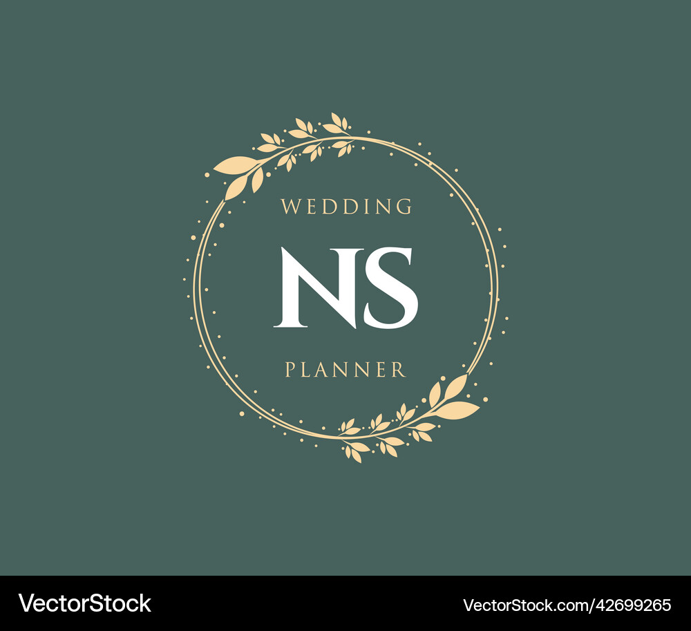 Ns initials letter wedding monogram logos Vector Image