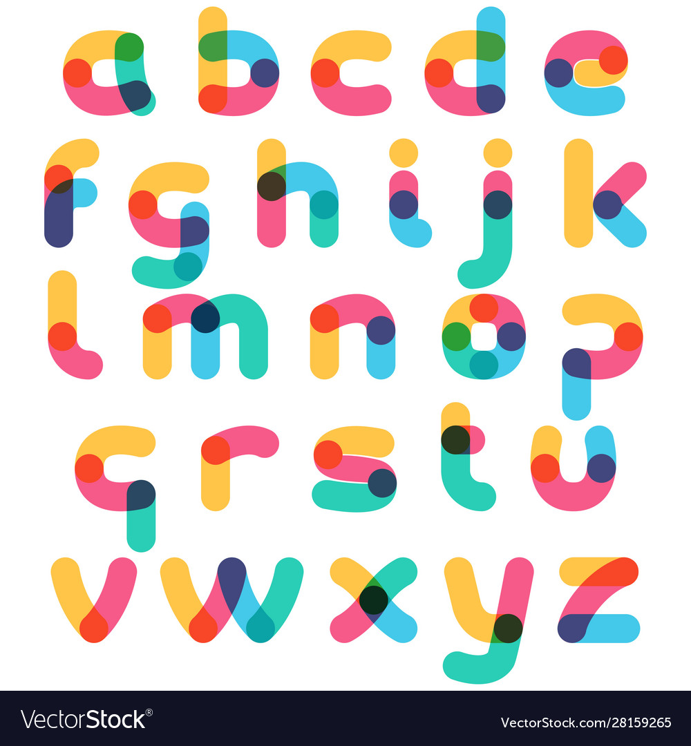 Overlapping one line lowercase alphabet Royalty Free Vector