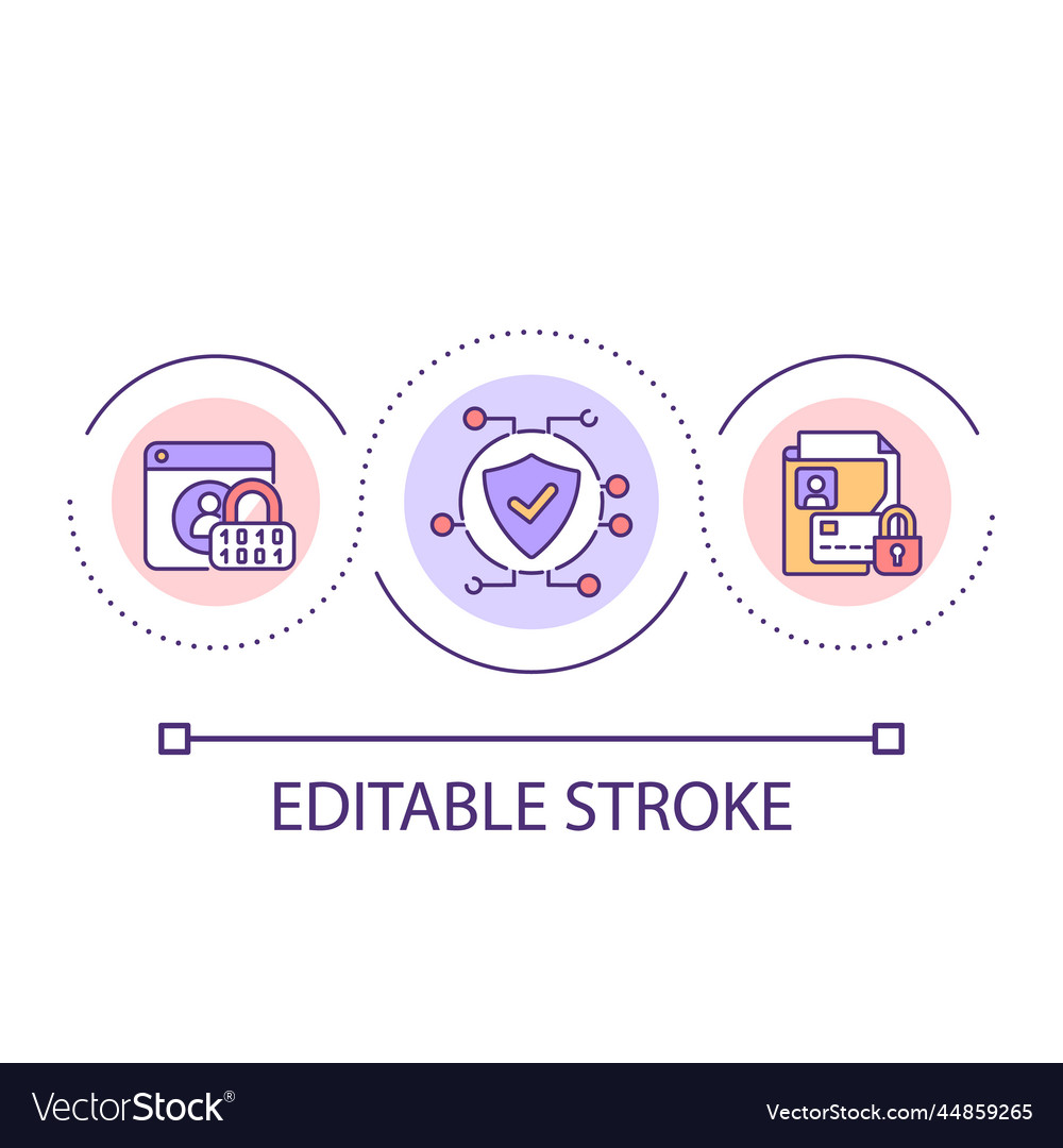 Personal data protection loop concept icon Vector Image Personal data protection loop concept icon