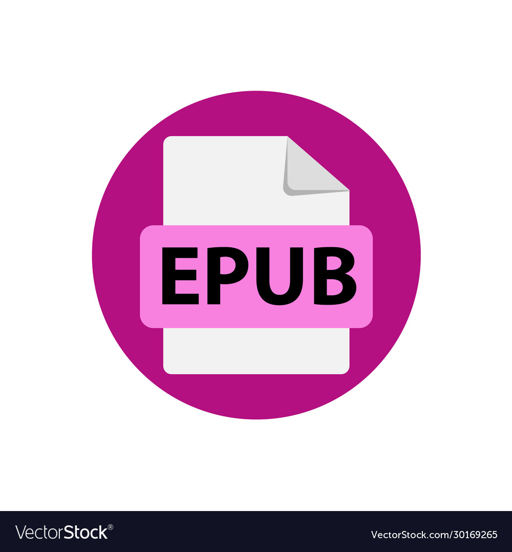 Purple icon epub file format extensions Royalty Free Vector