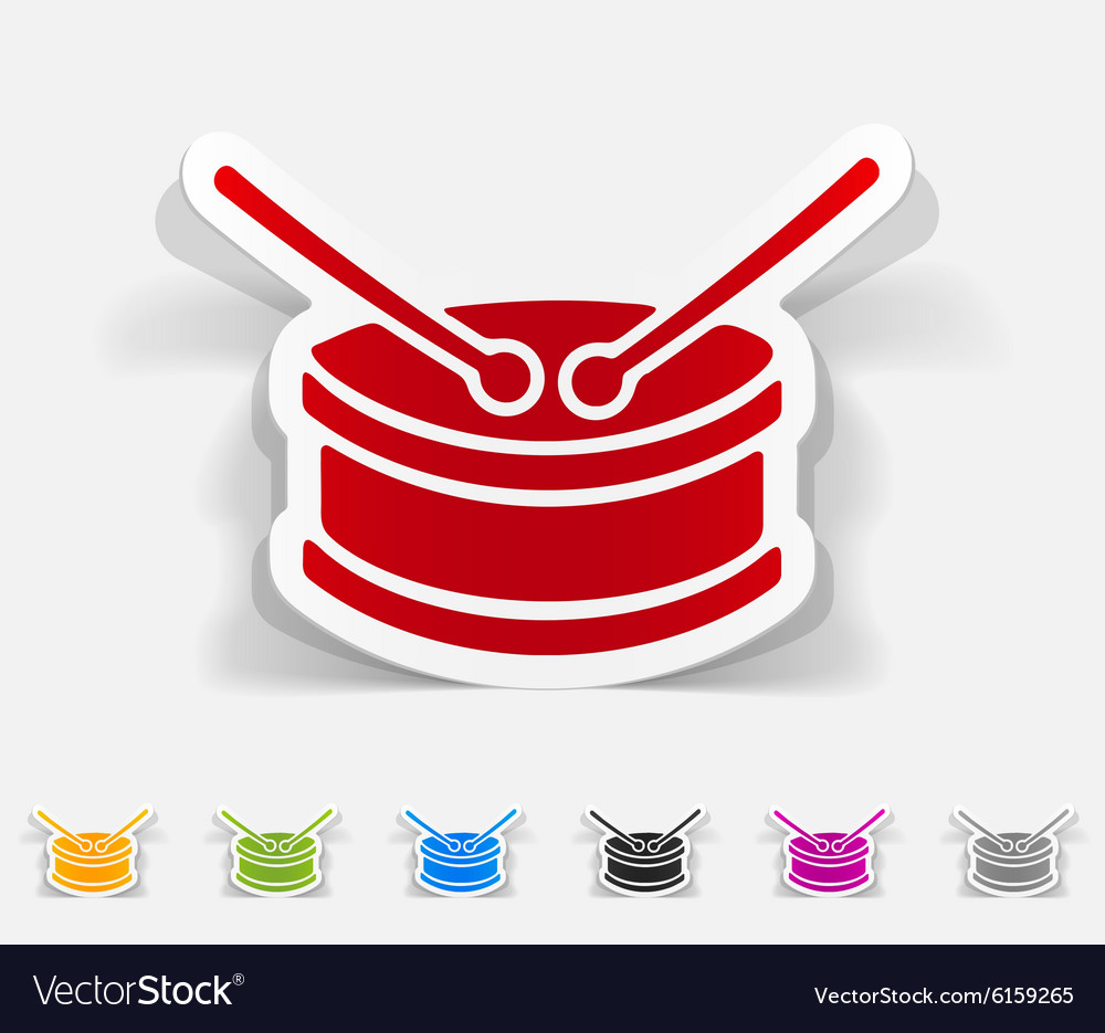 Realistic design element drum