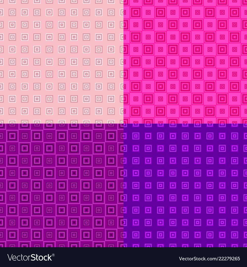 Seamless abstract square pattern background set