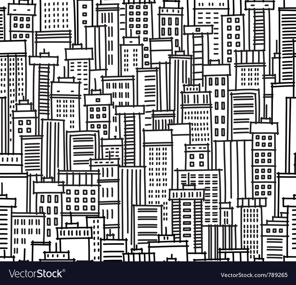 Seamless pattern city Royalty Free Vector Image