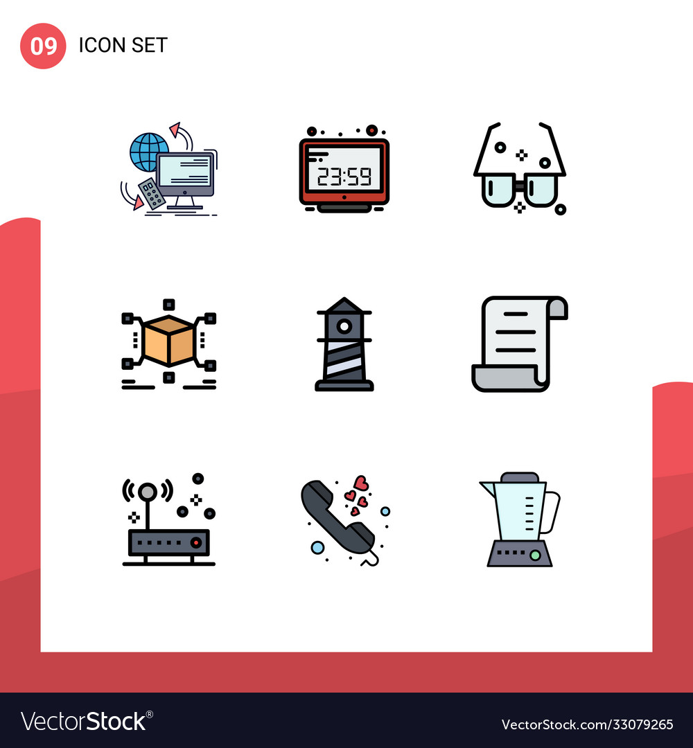 Set 9 modern ui icons symbols signs for puzzle