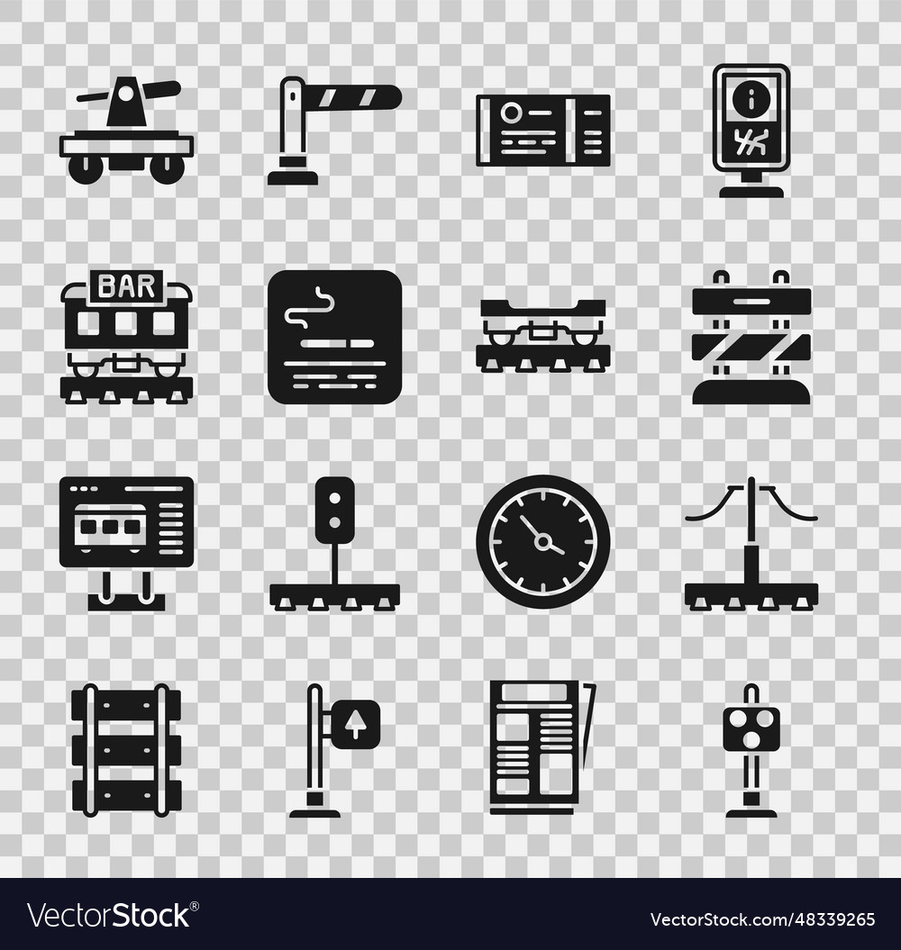 Set train traffic light railway end