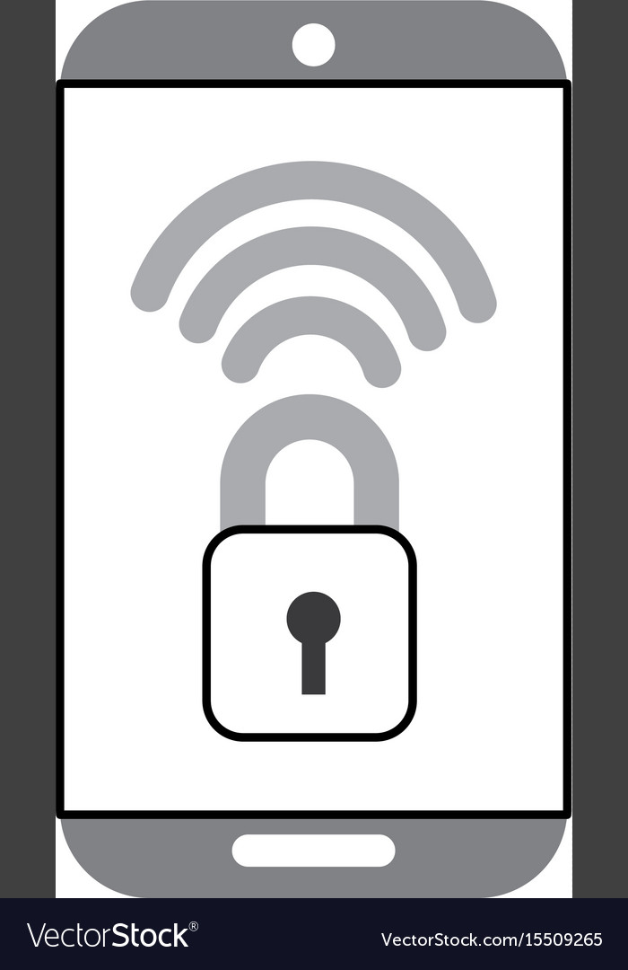 Smartphone with safe secure padlock icon