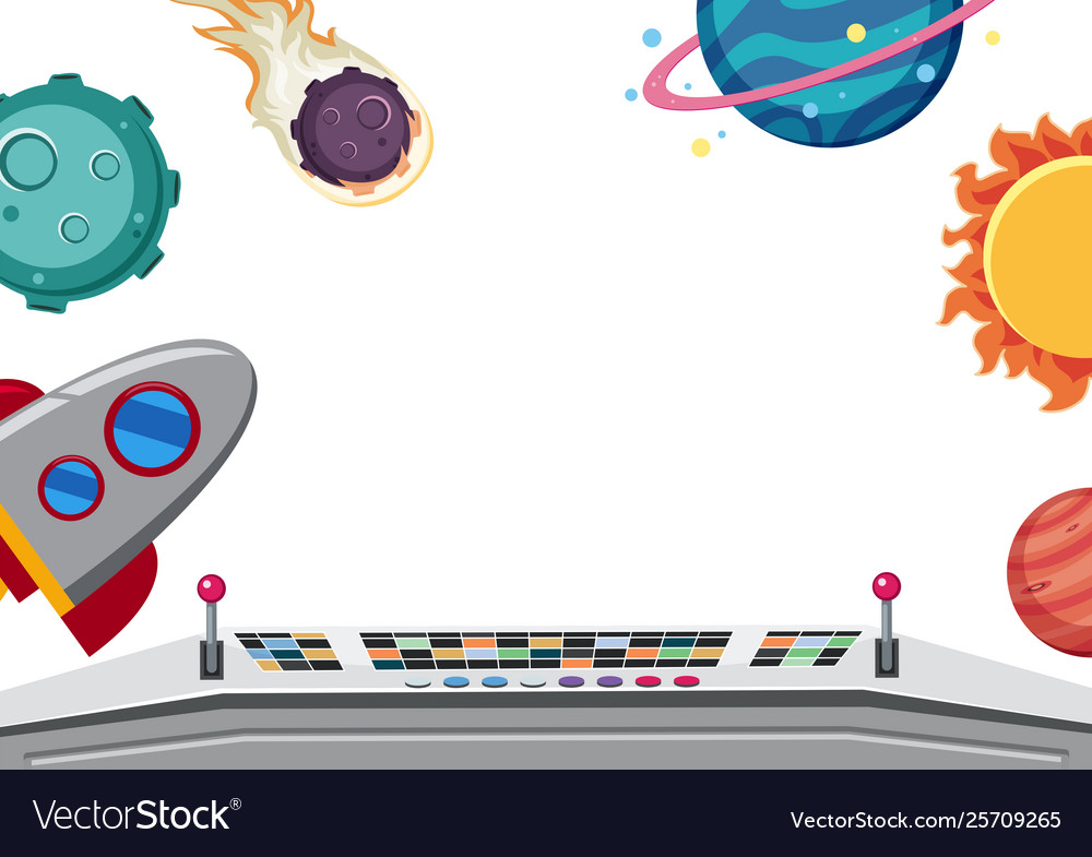 Space Border Template - Celestial Scene