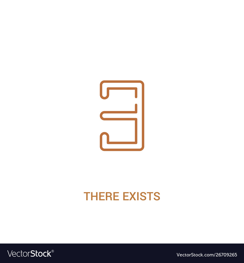 There exists concept 2 colored icon simple line vector image There exists concept 2 colored icon simple line