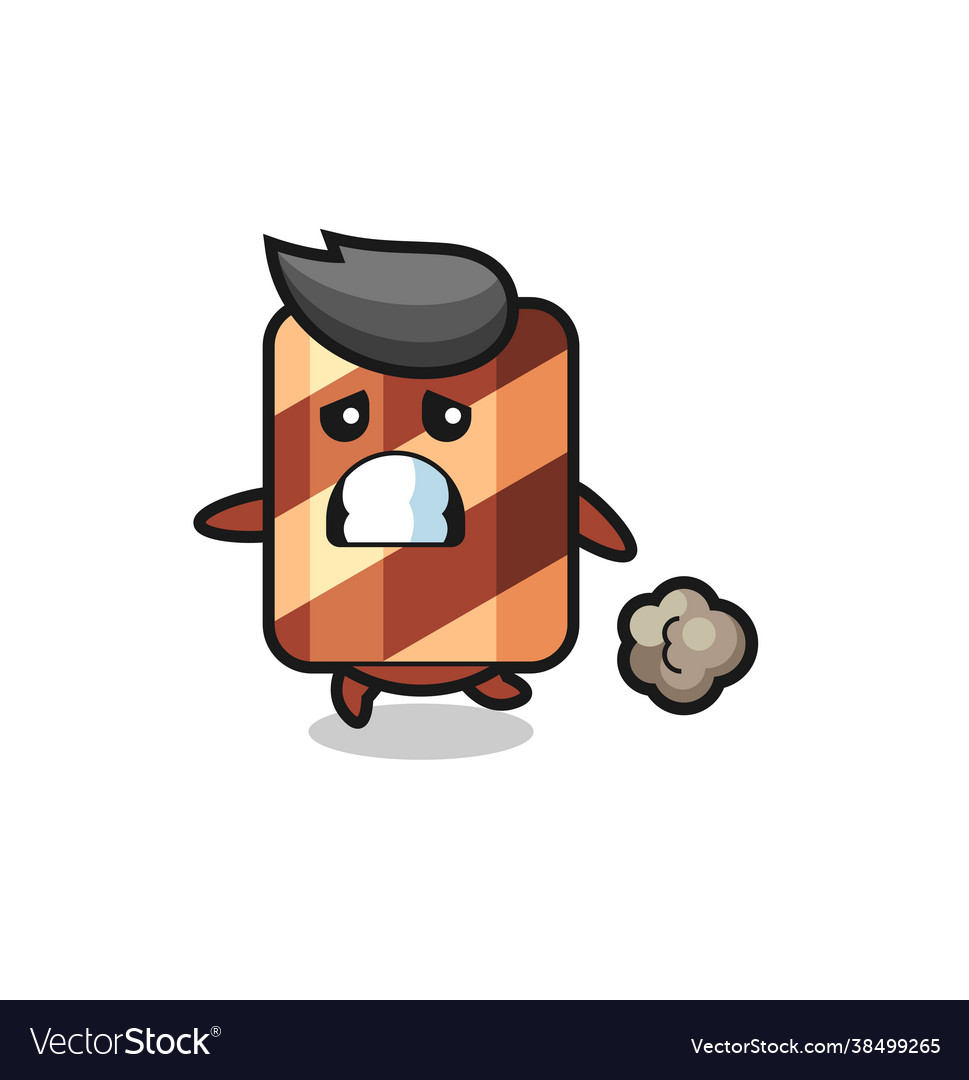 Wafer roll running in fear Vector Image Wafer roll running in fear