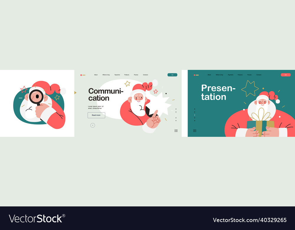 Web santa - a corporative website page templates Vector Image Web santa - a corporative website page templates