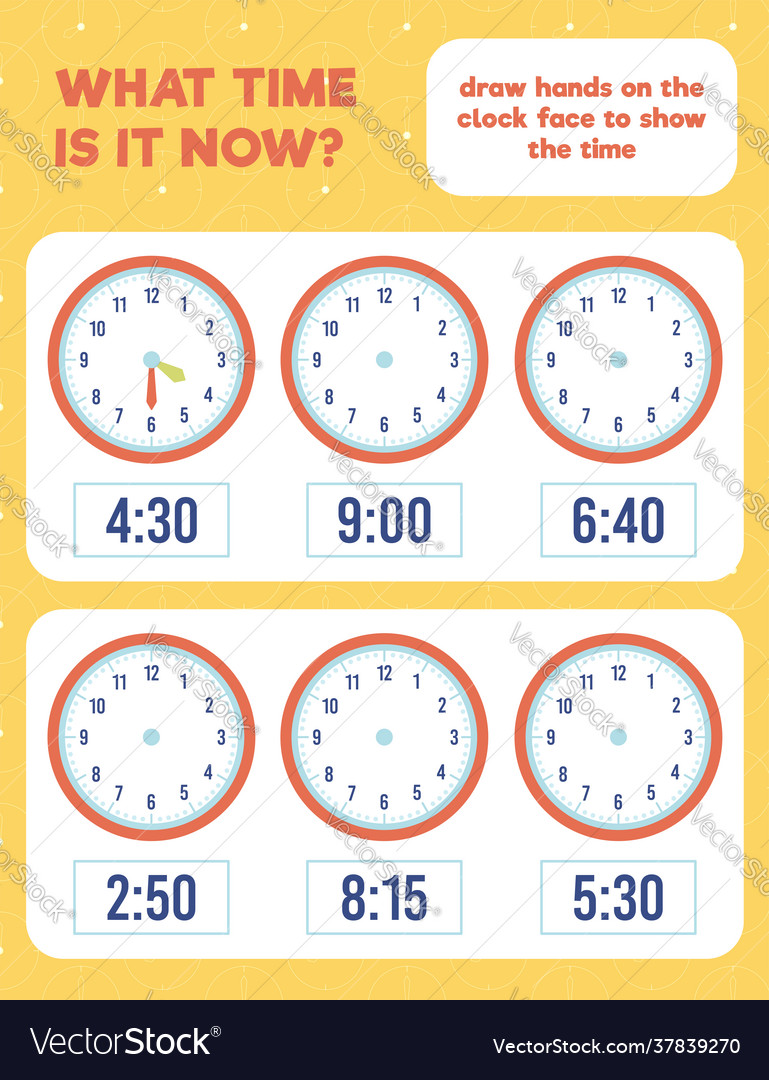 Clock Hands Worksheet - Time Telling