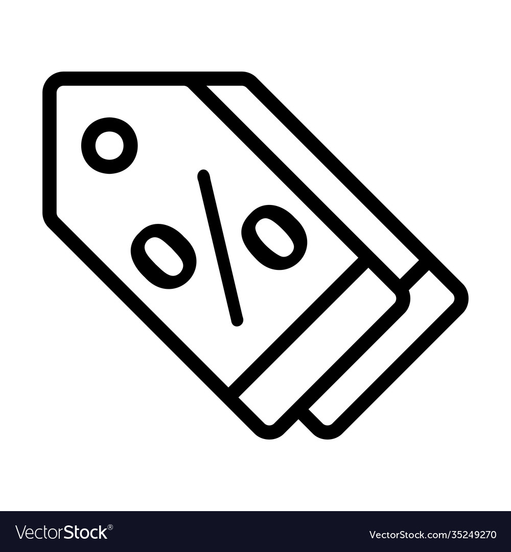 Discount icon in line style for any projects vector image Discount icon in line style for any projects