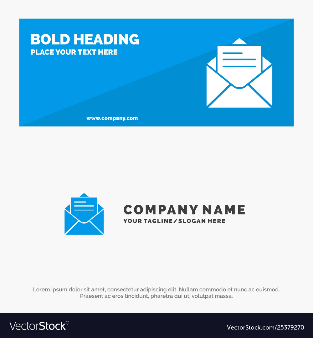 Email mail message text solid icon website banner vector image Email mail message text solid icon website banner
