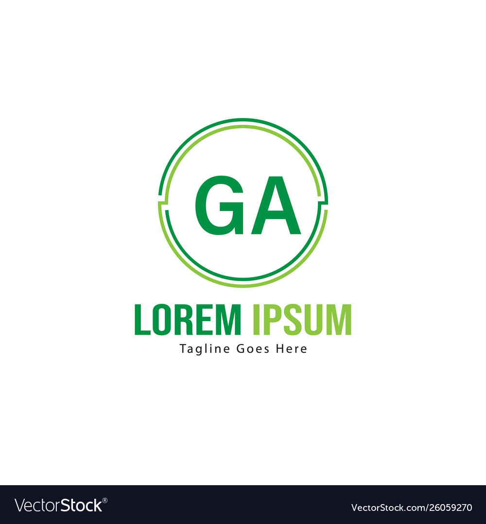 Initial ga logo template with modern frame