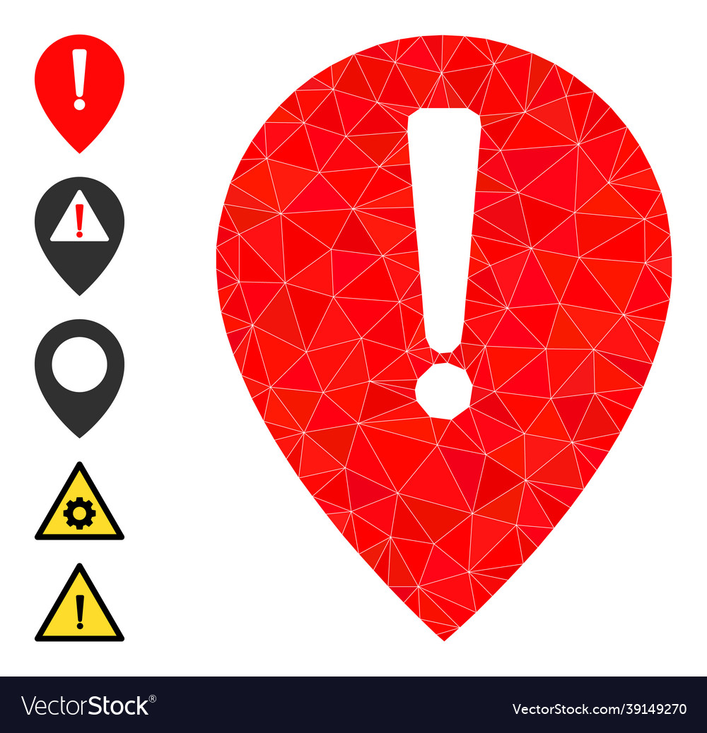 Notice map pointer polygonal icon and other icons Vector Image Notice map pointer polygonal icon and other icons