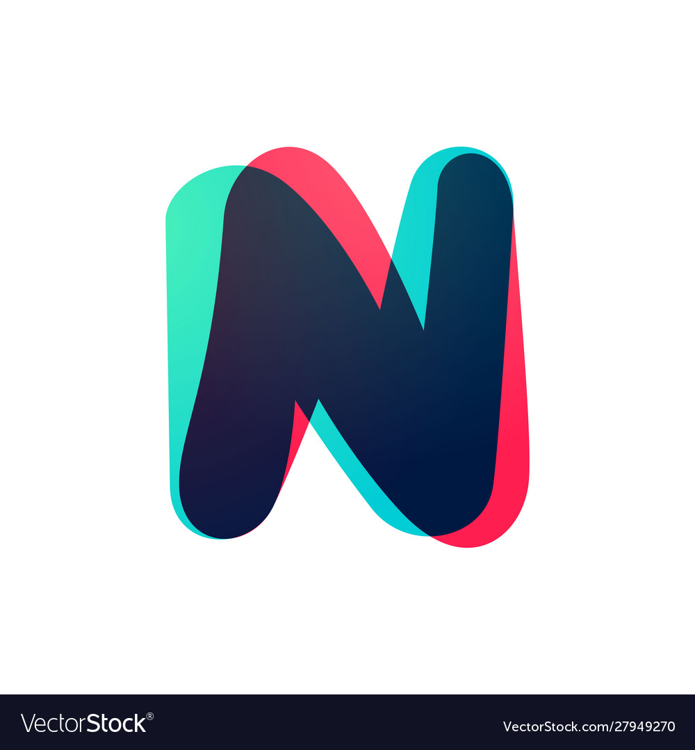 Overlapping gradient letter n logotype vector image Overlapping gradient letter n logotype