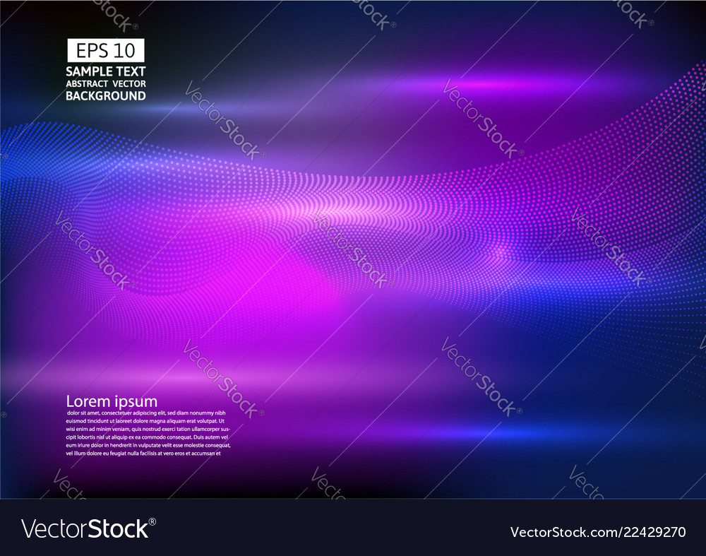 Particle wave abstract background design vector image Particle wave abstract background design