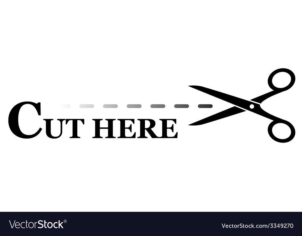 Sign with black scissors cutting lines Royalty Free Vector