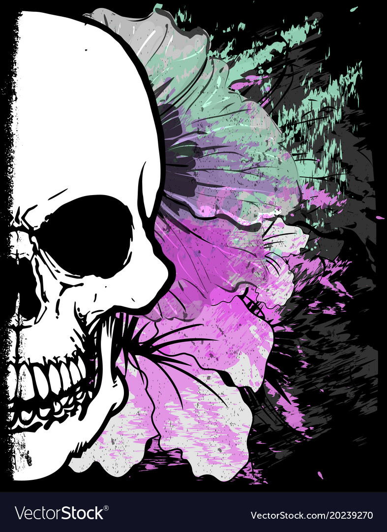 Skull watercolor t shirt graphic design