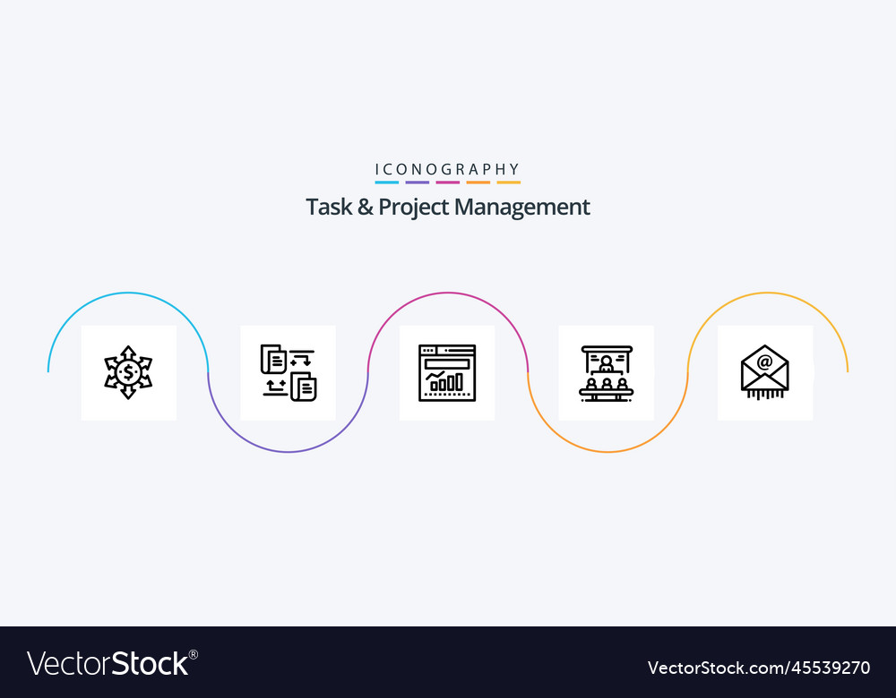 Task and project management line 5 icon pack