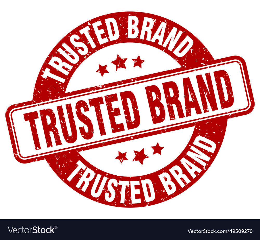 Trusted brand stamp label round Royalty Free Vector Image