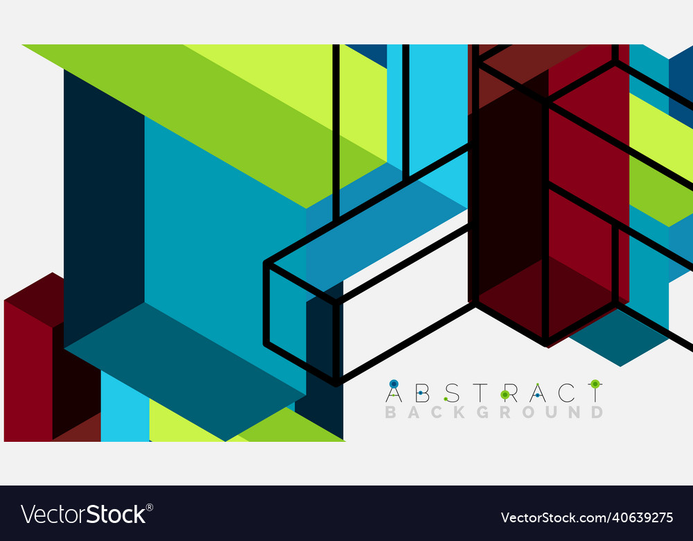 Abstract background 3d cubes cubic elements vector image Abstract background 3d cubes cubic elements
