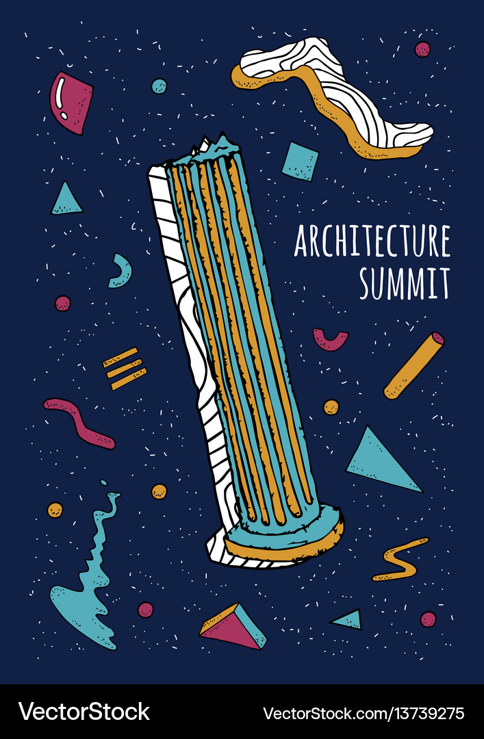 Abstract retro style 80s-90s poster Royalty Free Vector