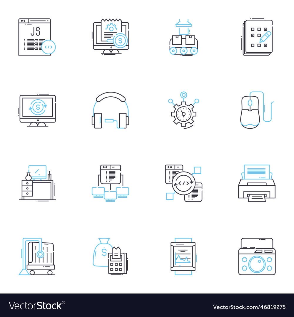 Appliance linear icons set refrigerator