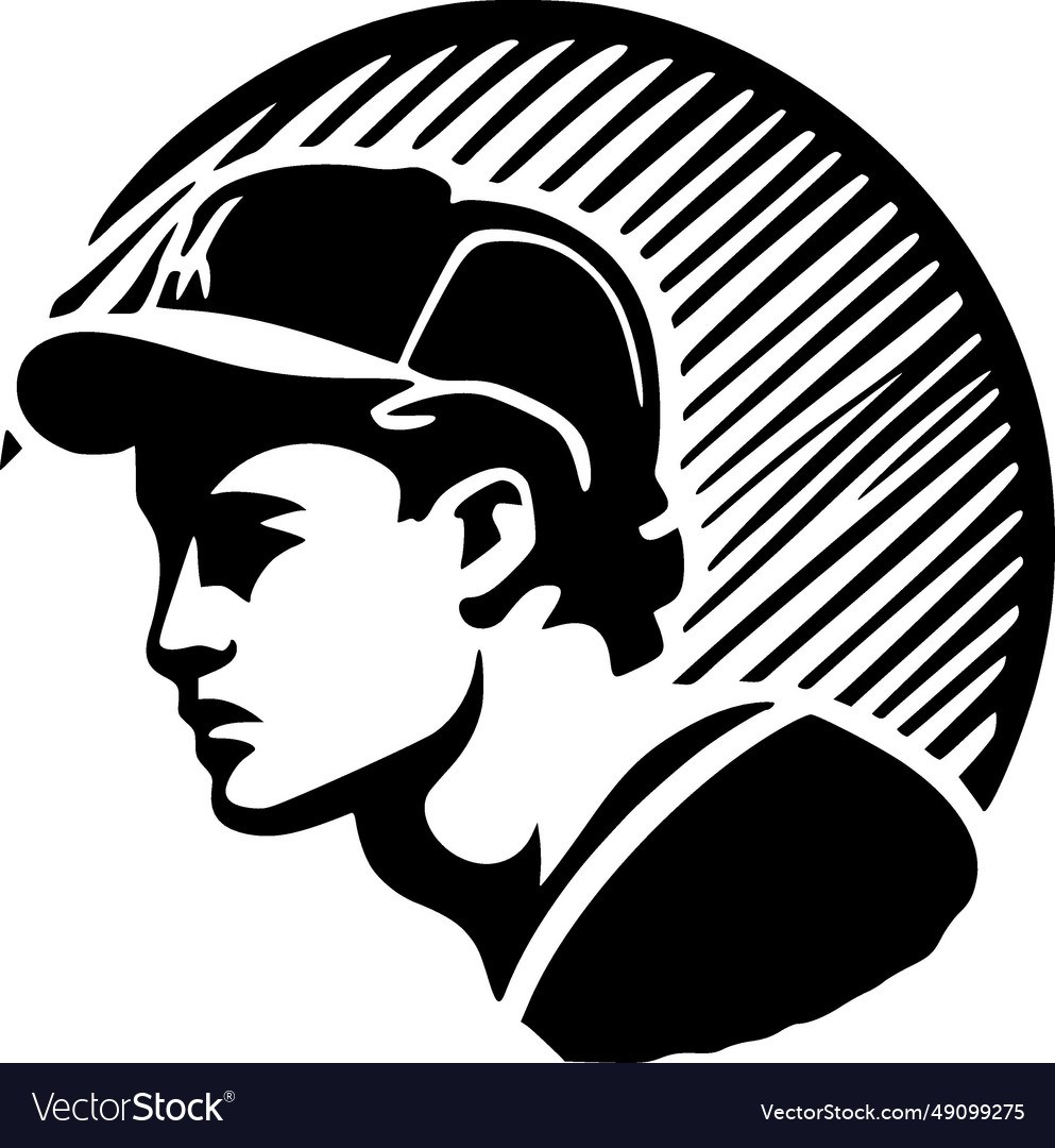 Baseball - minimalist and flat logo