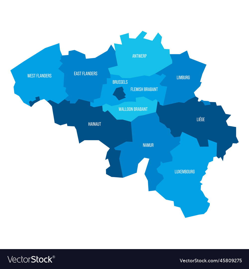 Belgium political map of administrative divisions Vector Image