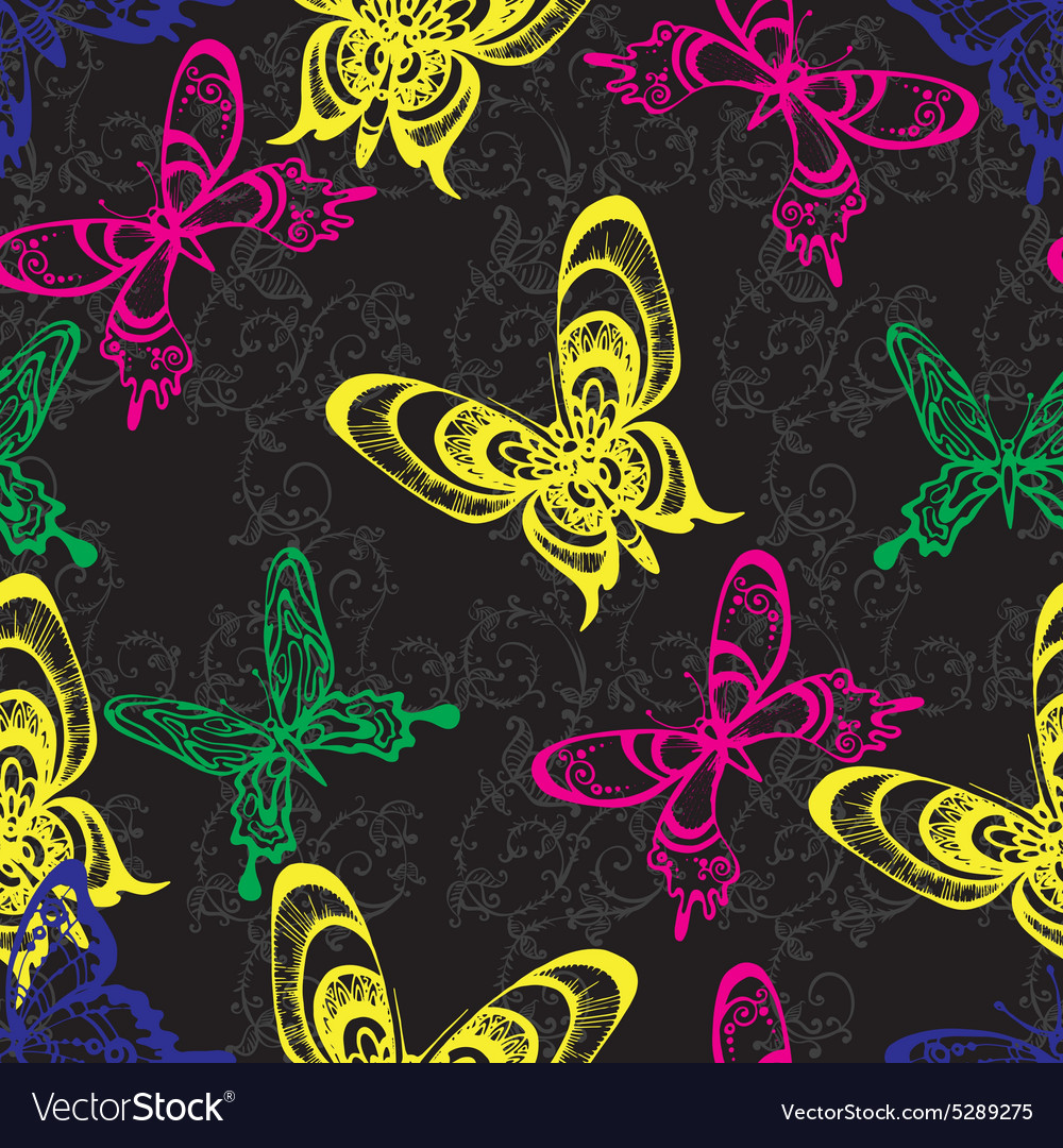 Bright pattern with butterflies
