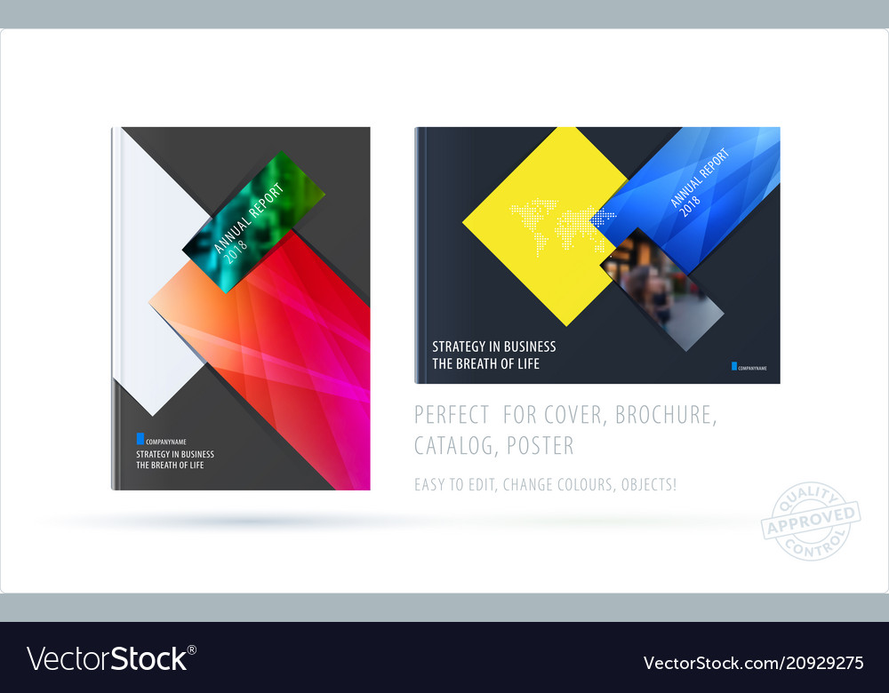 Brochure design rectangular template colourful