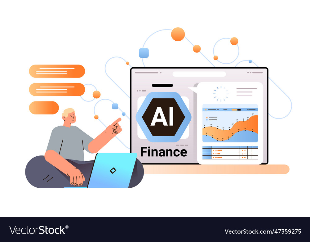 Businessman generating financial report with ai