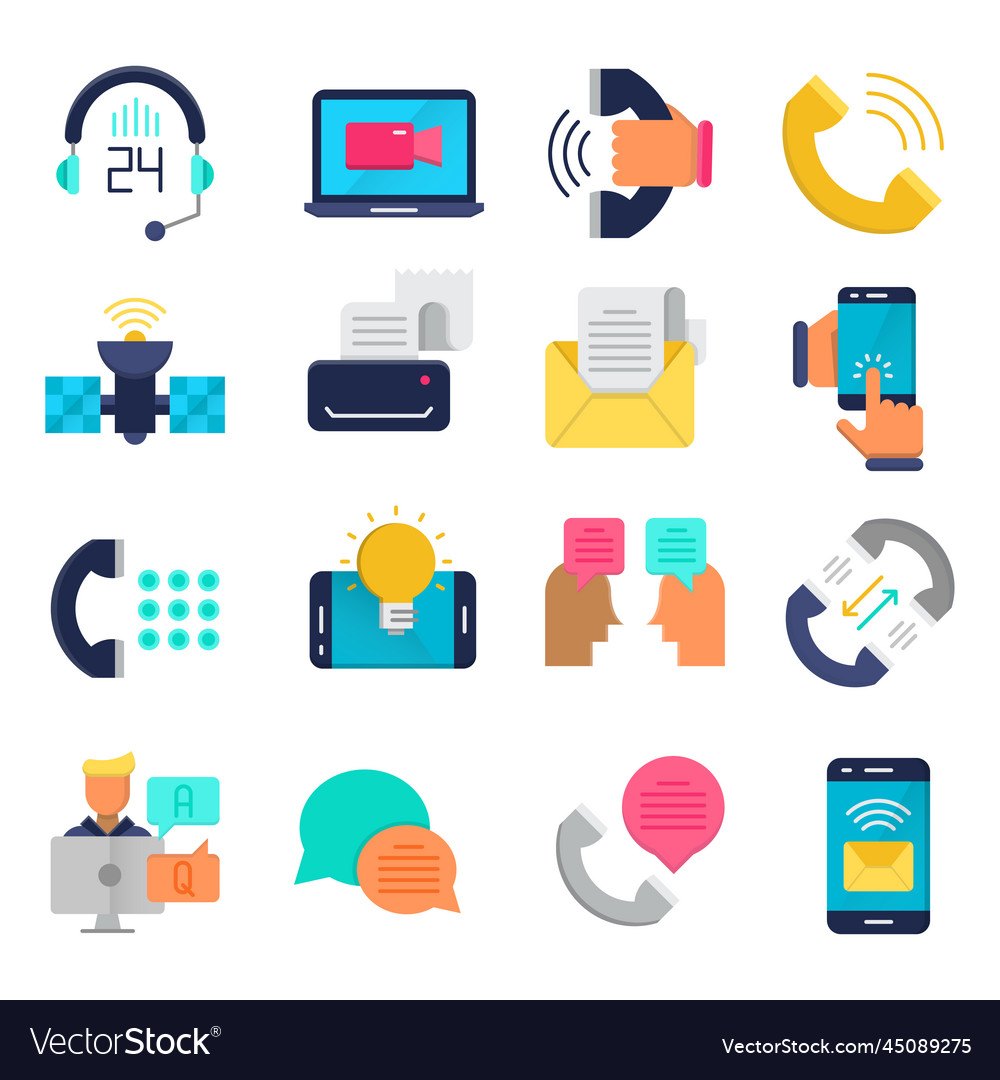 Communication icons set Royalty Free Vector Image