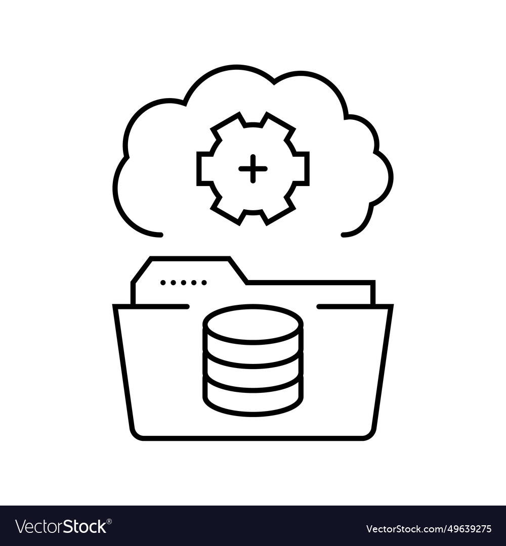 Data archiving database line icon Vector Image Data archiving database line icon