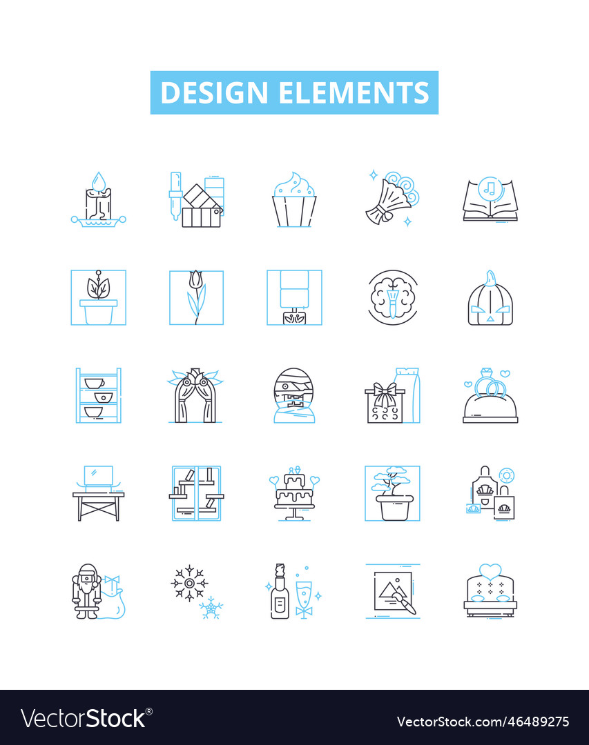 Design elements line icons set colour